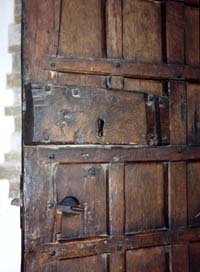 Close up of door showing lock